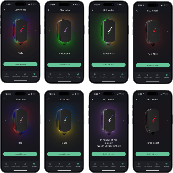 App Settings _ Charger Seetings _ LED Modes